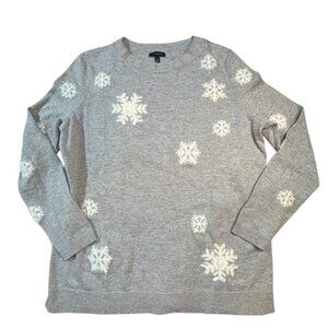 Talbots snowflake crewneck sweater size small